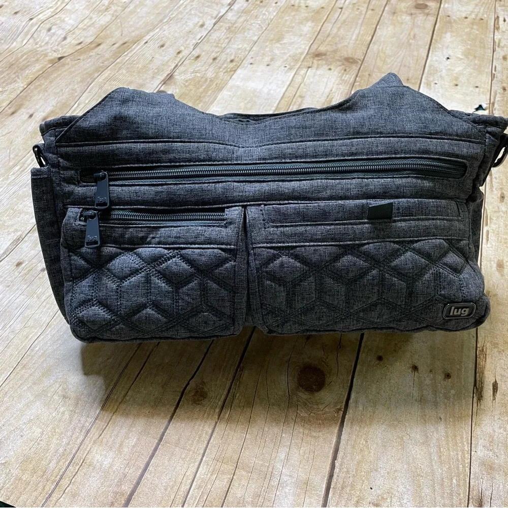 Lug Streetcar Quilted Heathered Gray Shoulder Bag